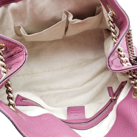 Authentic Gucci GG Soho on Chain Medium Pink Shoulder Bag - Picture 13 of 16